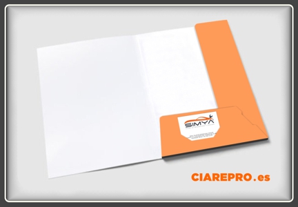 carpeta comercial con bolsillo y ranuras tv